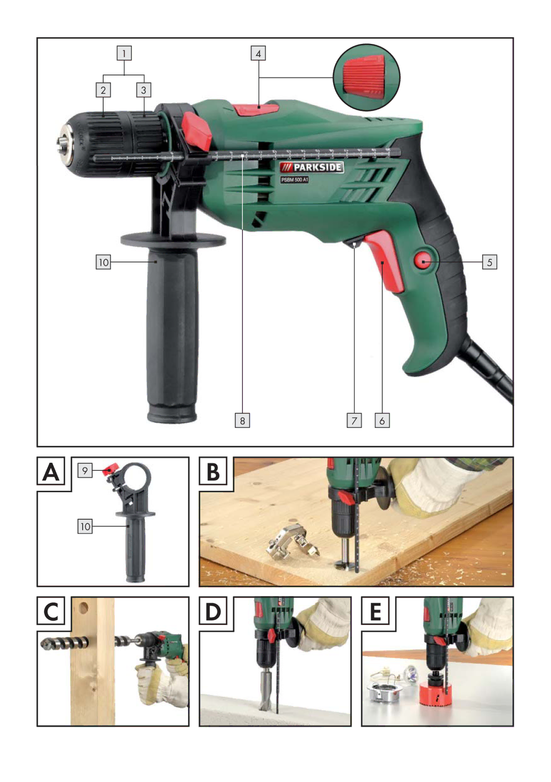 Parkside PSBM 500 A1 manual 