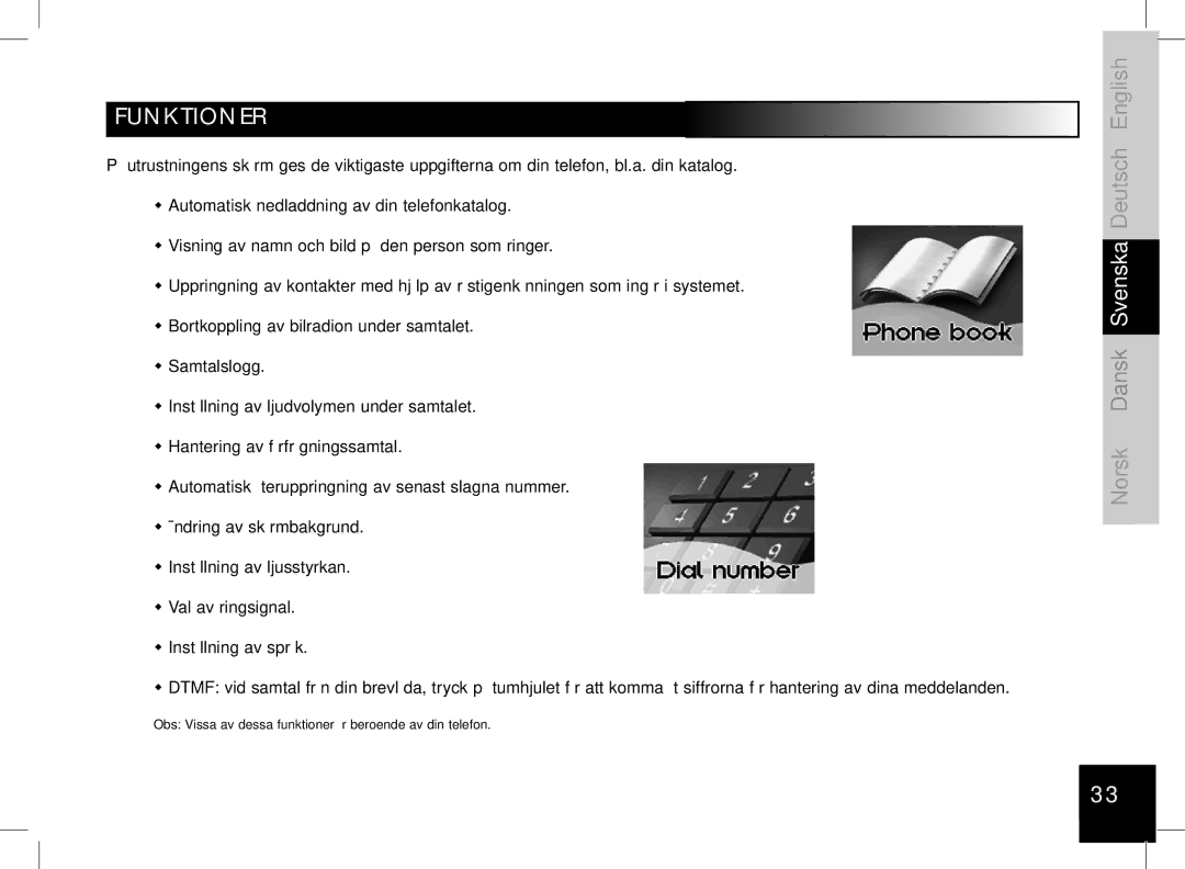 Parrot 3400, 3200 user manual Funktioner 