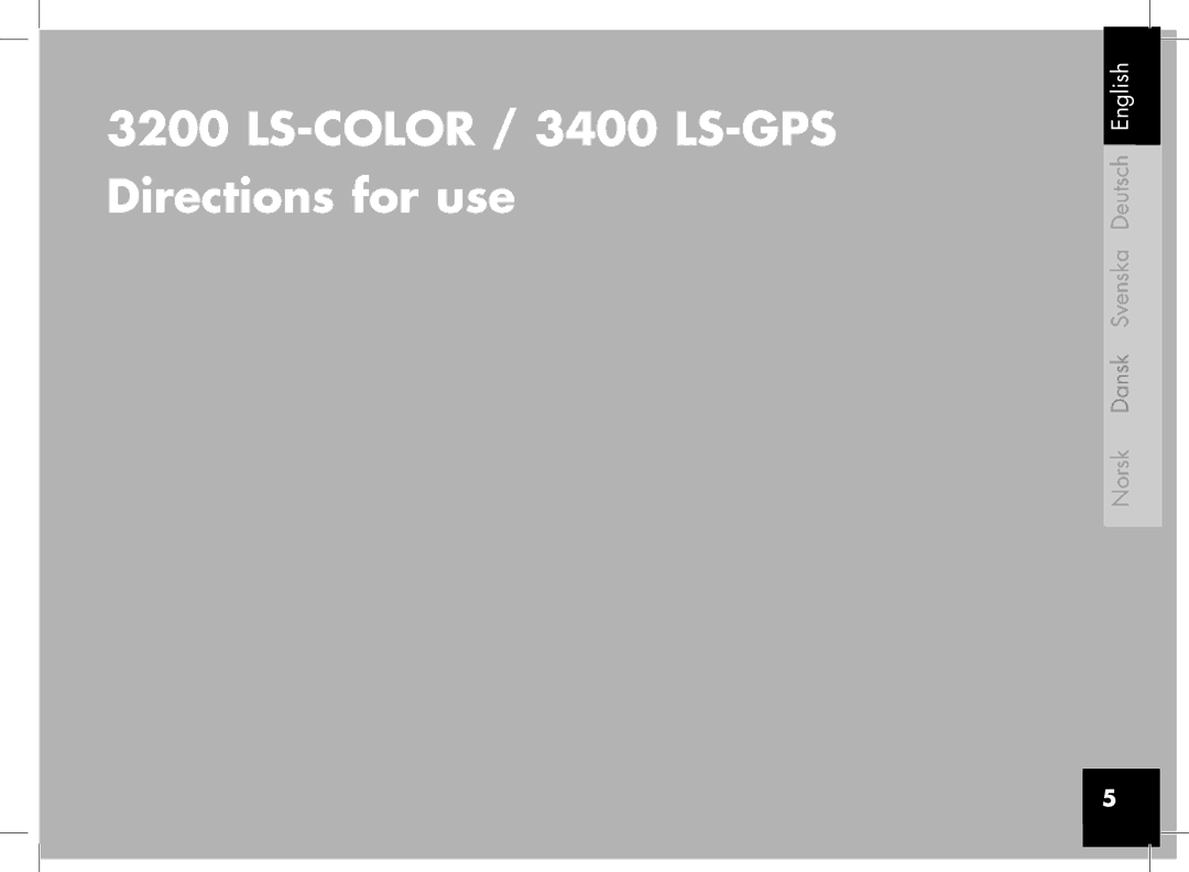 Parrot 3200 user manual LS-COLOR / 3400 LS-GPS Directions for use 