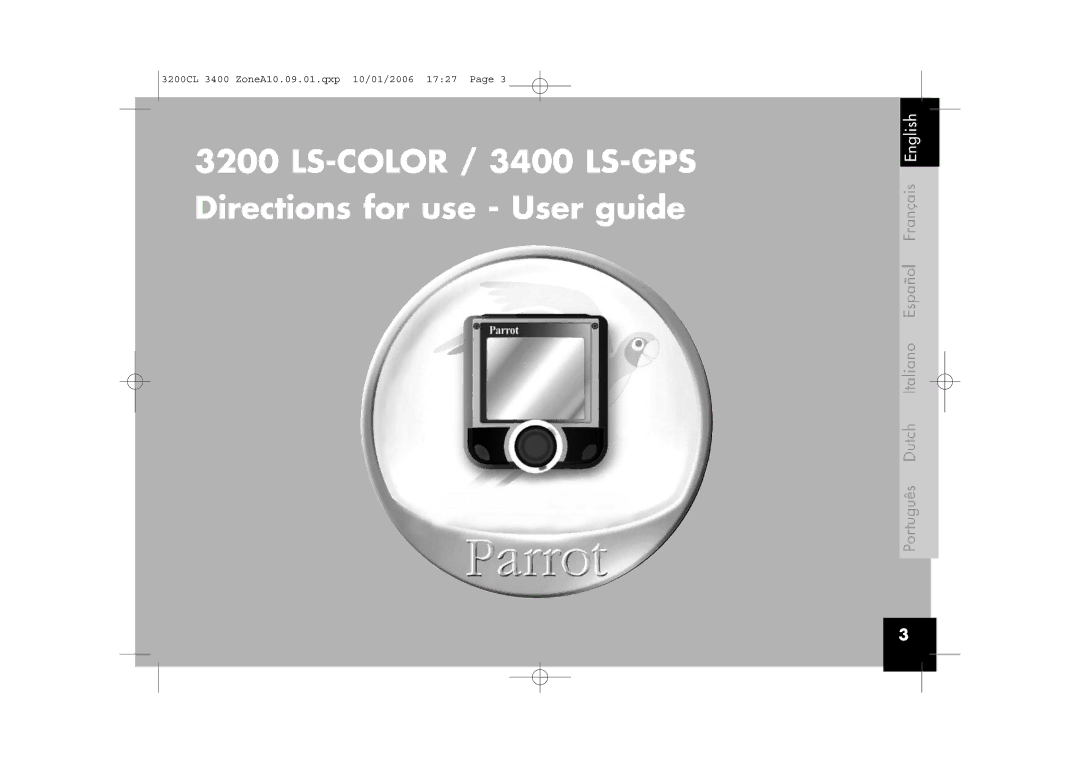 Parrot 3200 user manual LS-COLOR / 3400 LS-GPS Directions for use User guide 