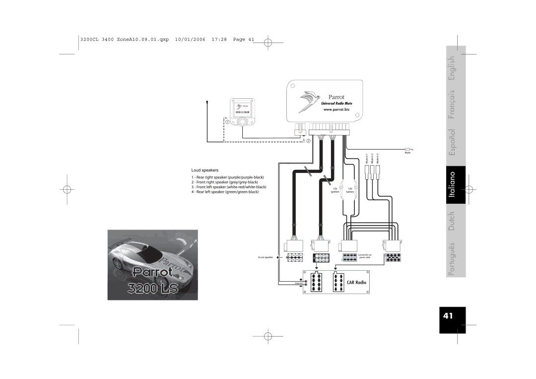 Parrot 3400, 3200 user manual Português Dutch Italiano Español Français English 