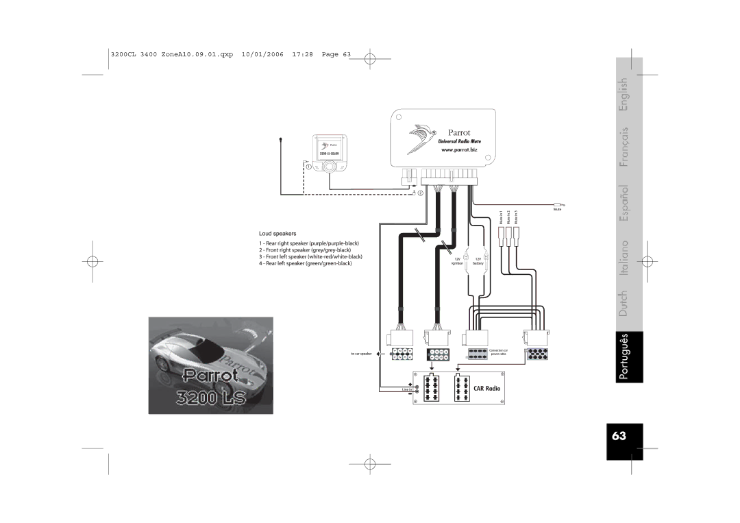 Parrot 3400, 3200 user manual Português Dutch Italiano Español Français English 