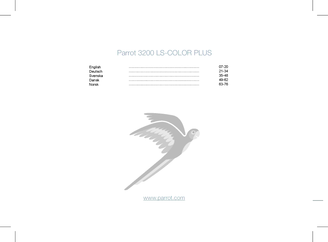 Parrot 3200 LS-COLOR PLUS user manual Parrot 3200 LS-COLOR Plus 