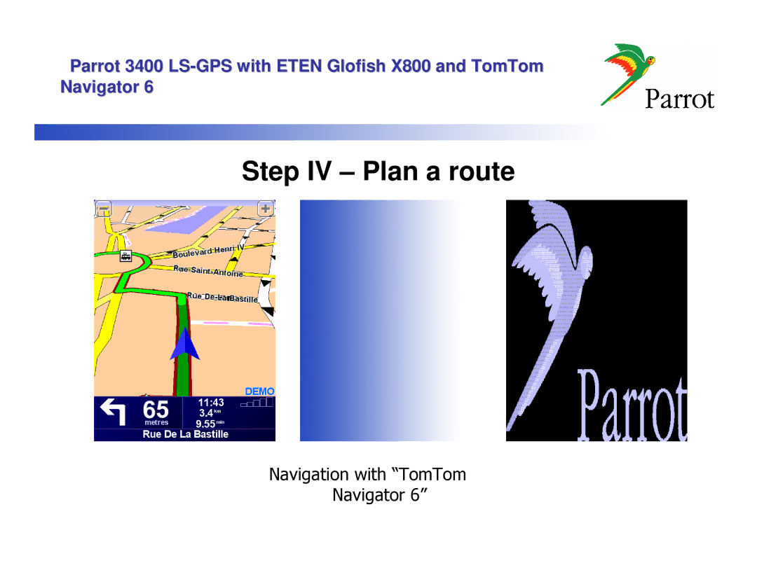 Parrot X800, 3400 LS manual Navigation with TomTom Navigator 