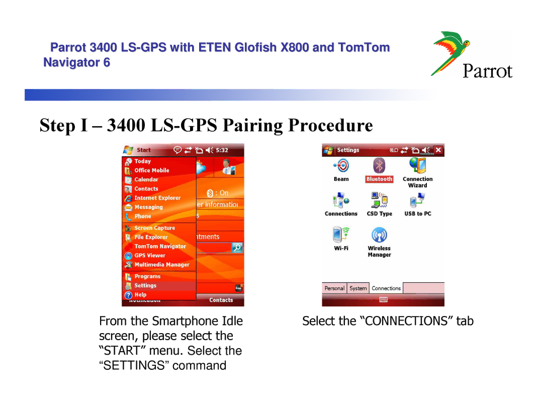 Parrot X800, 3400 LS manual Settings command 