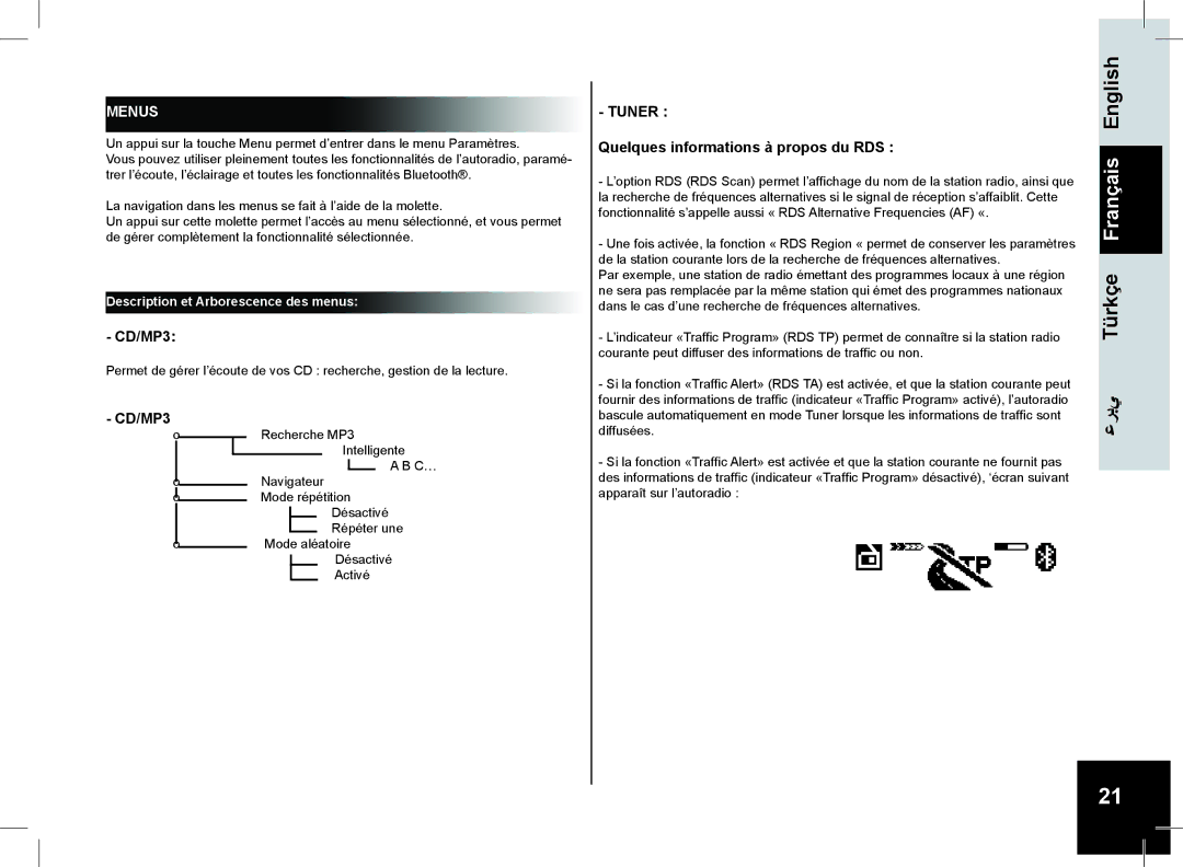 Parrot CD/MP3 Hands-free Receiver RHYTHM N' BLUE user manual Français, Quelques informations à propos du RDS 