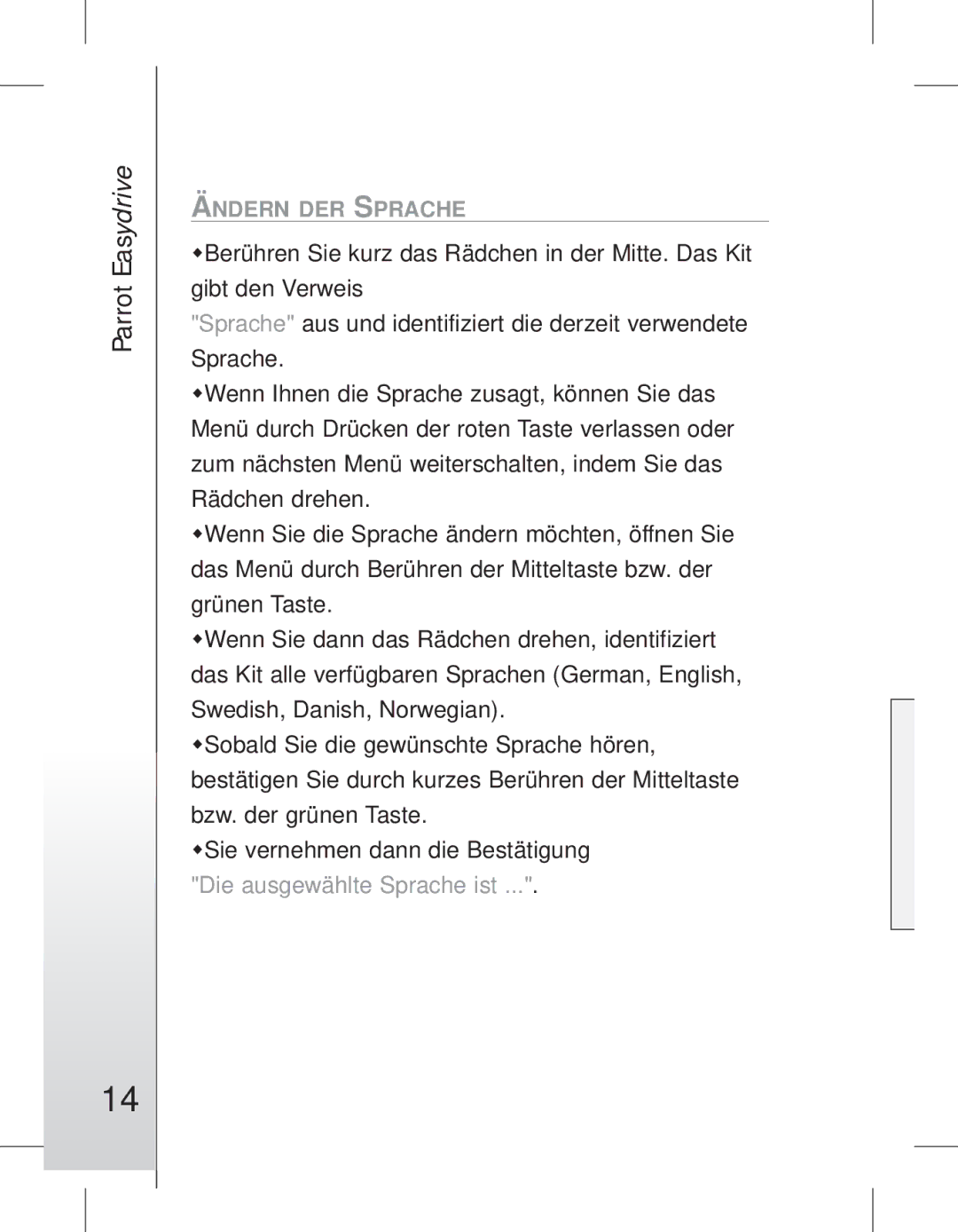 Parrot EASYDRIVE manual #14 