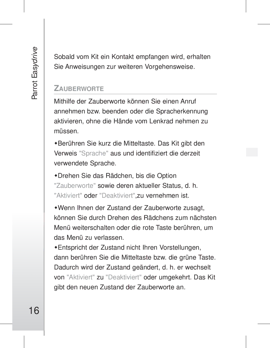 Parrot EASYDRIVE manual #16 