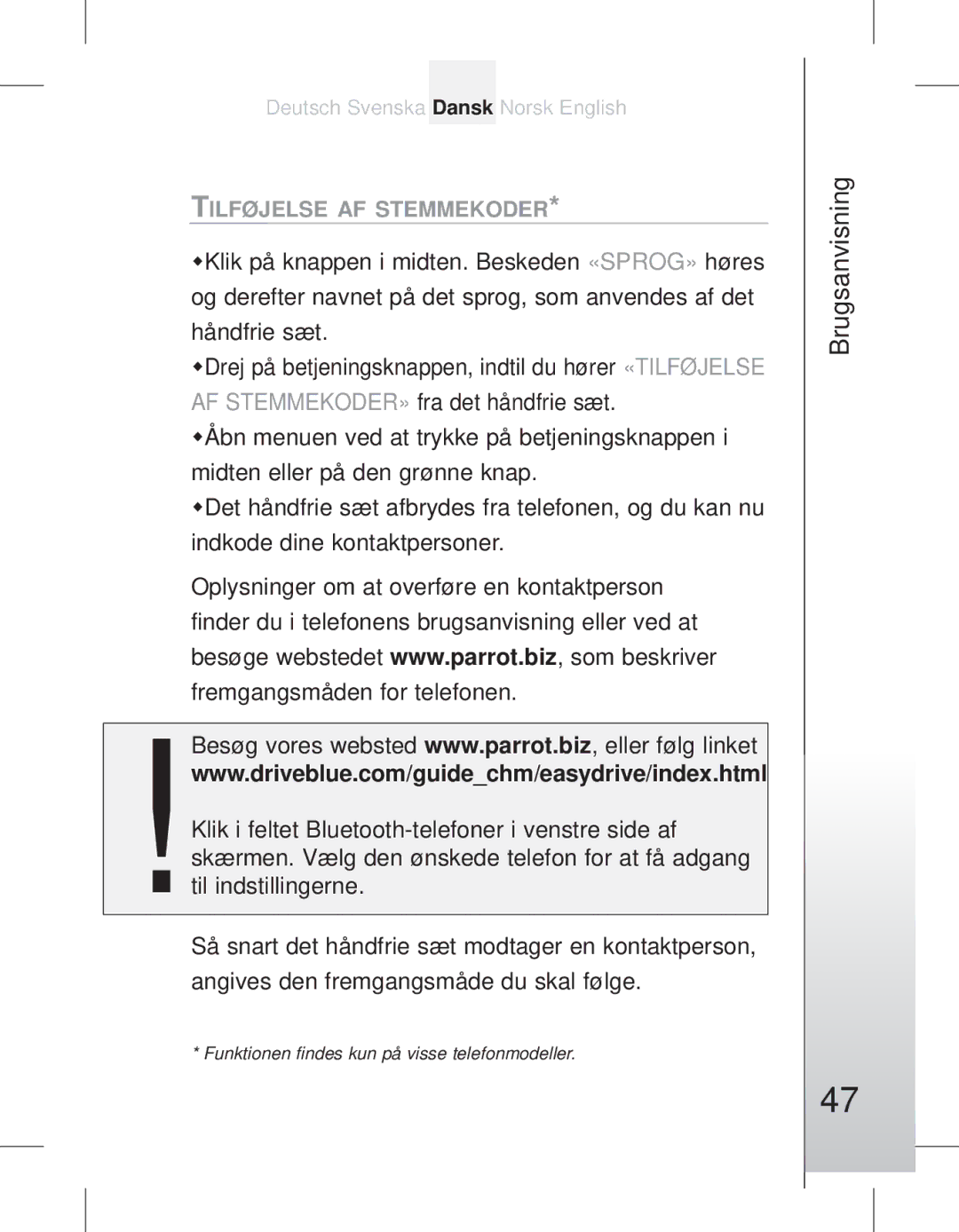 Parrot EASYDRIVE manual 4712 