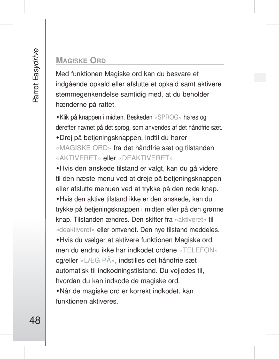 Parrot EASYDRIVE manual #48 