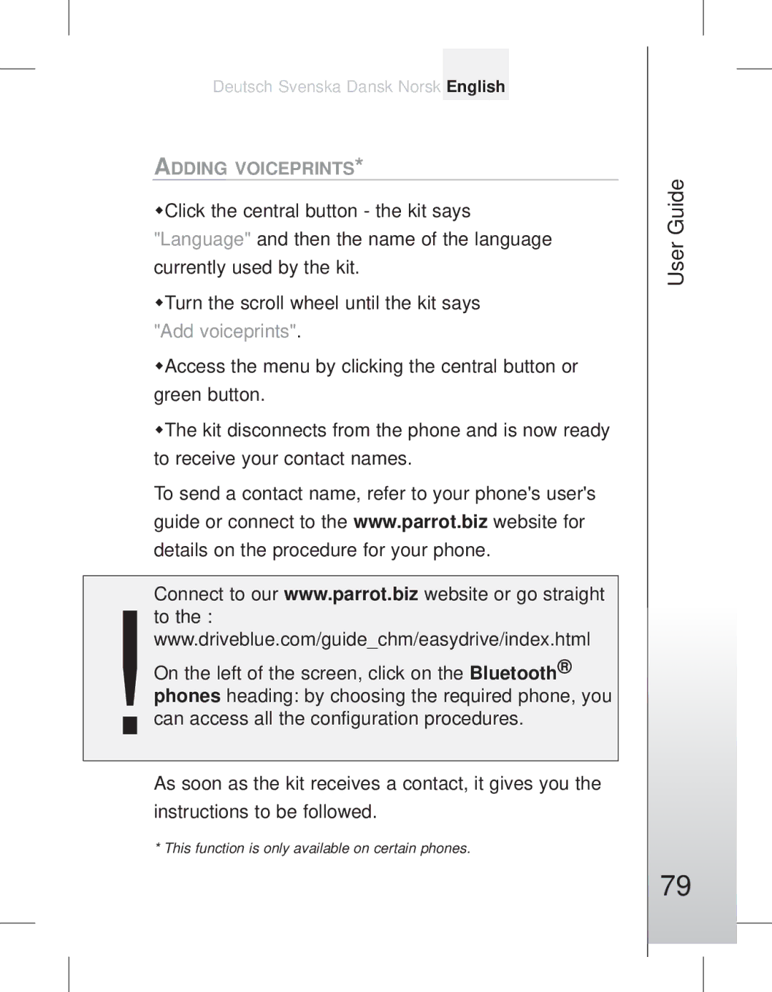 Parrot EASYDRIVE manual 7912 