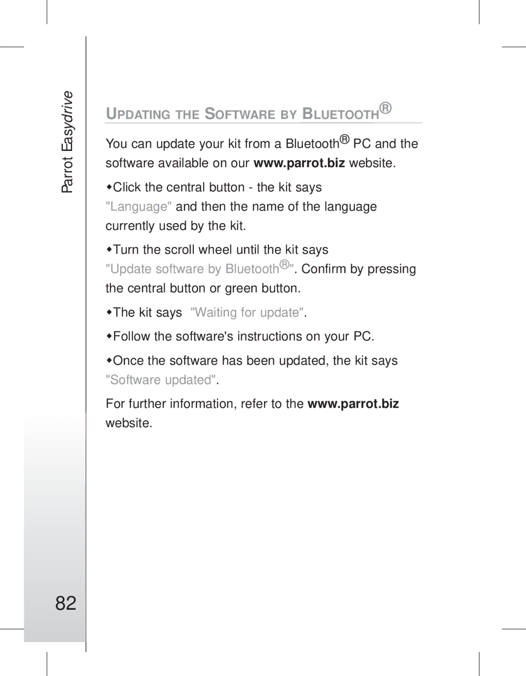 Parrot EASYDRIVE manual #82 