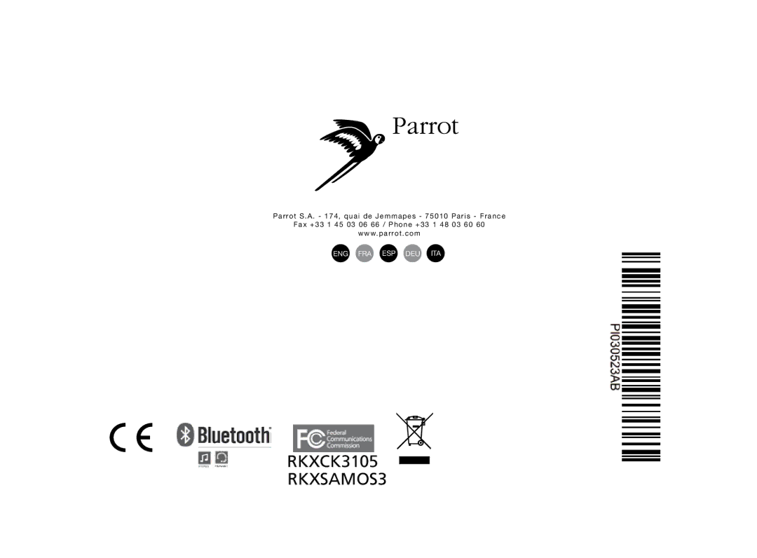 Parrot MK6100 user manual RKXSAMOS3 