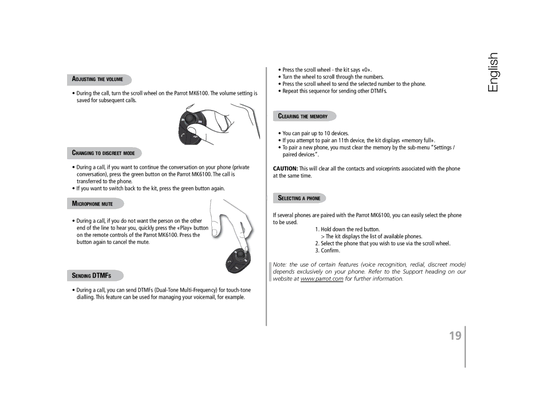 Parrot MK6100 user manual Confirm 