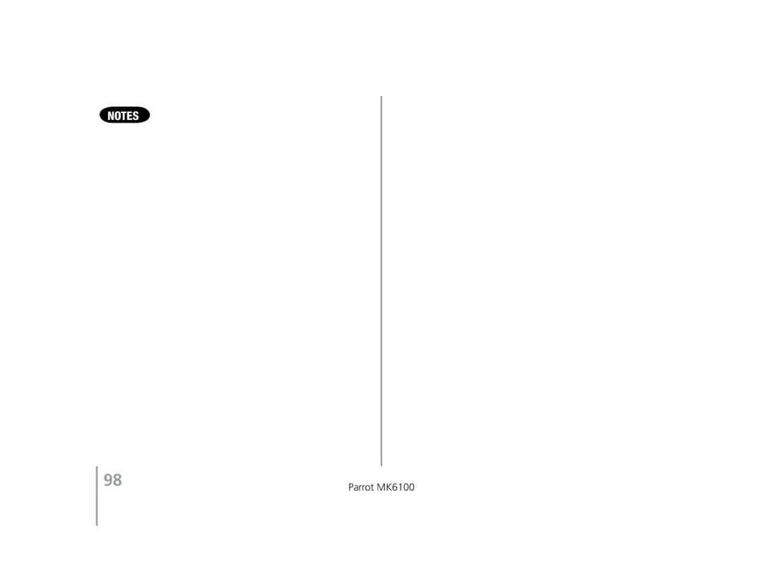 Parrot user manual Parrot MK6100 