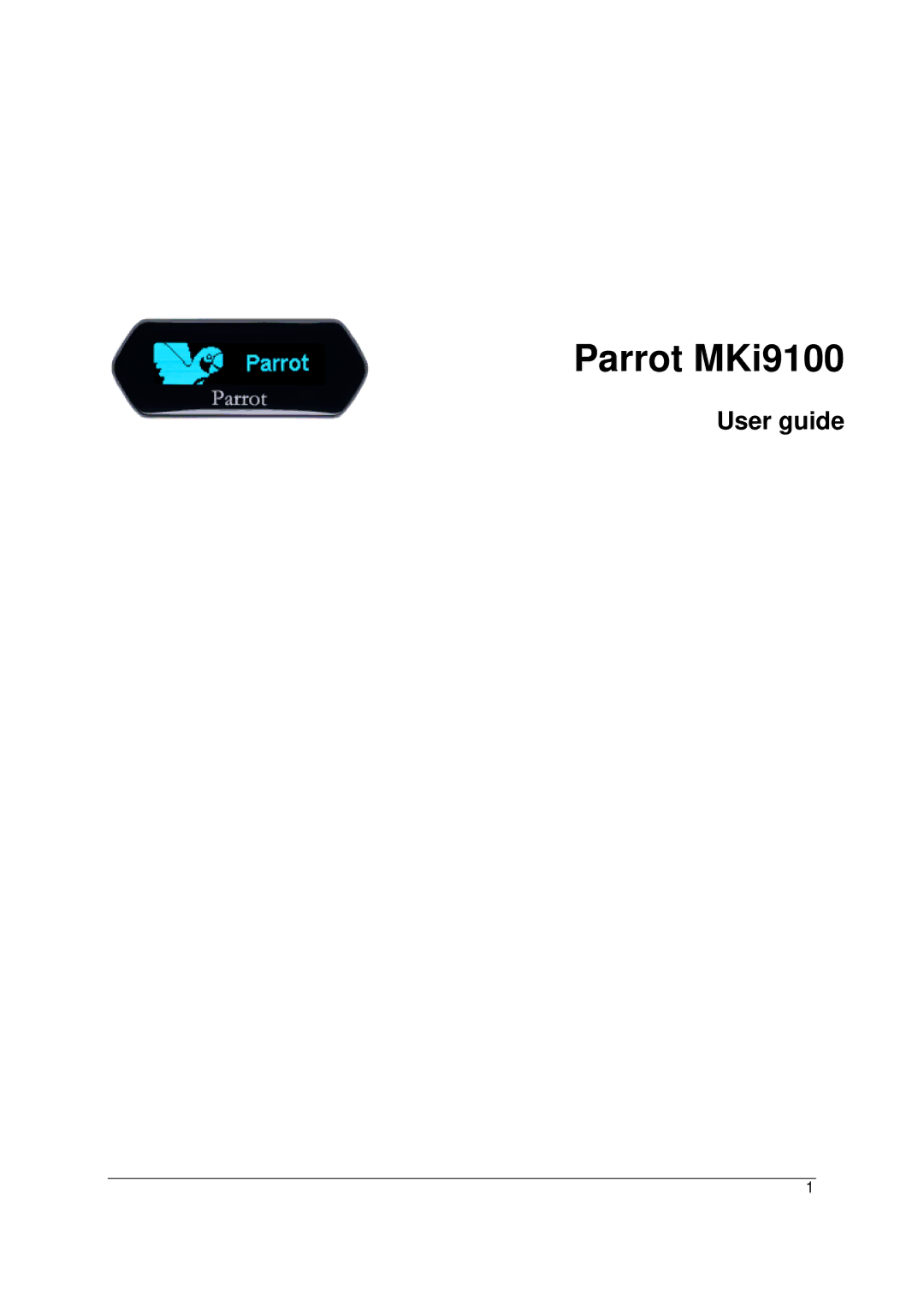 Parrot MKI9100 manual Parrot MKi9100 