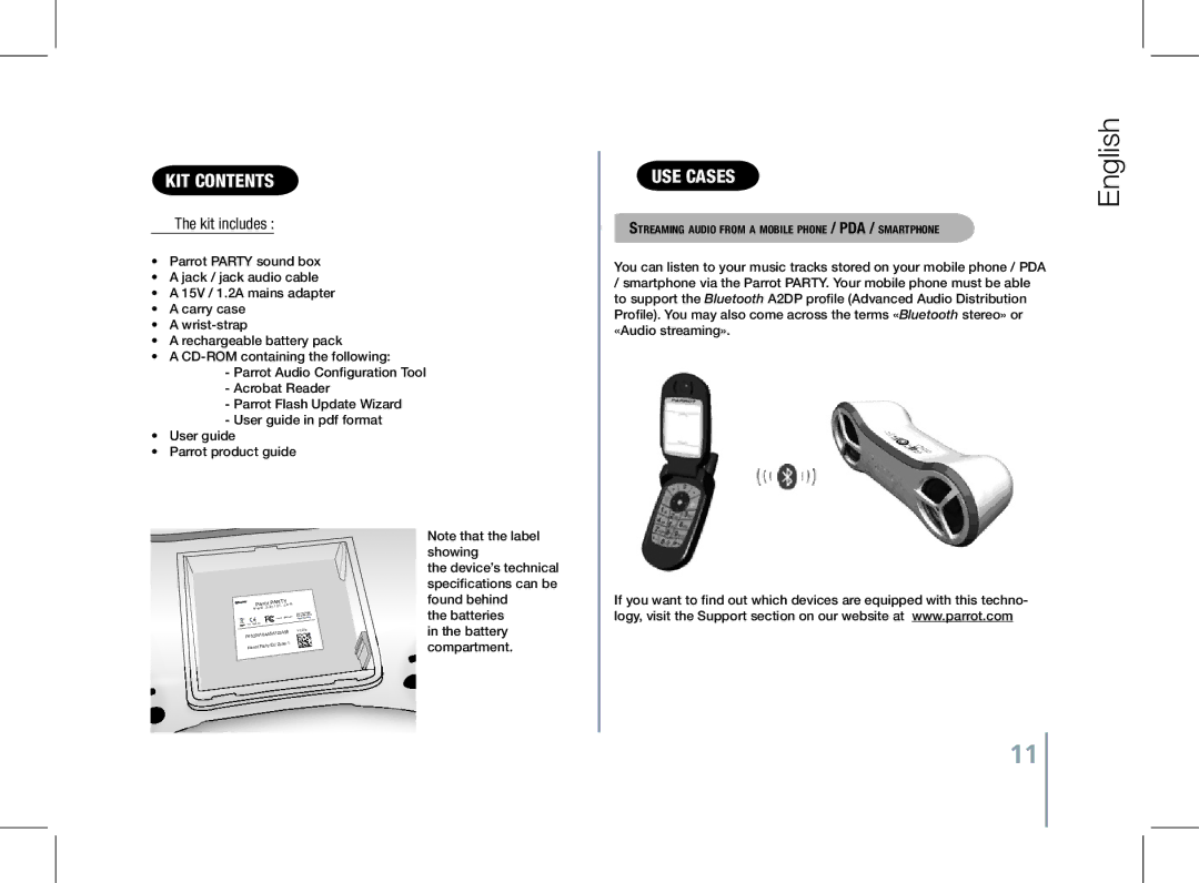 Parrot PF520130AA user manual KIT ContenTS, USE Cases 