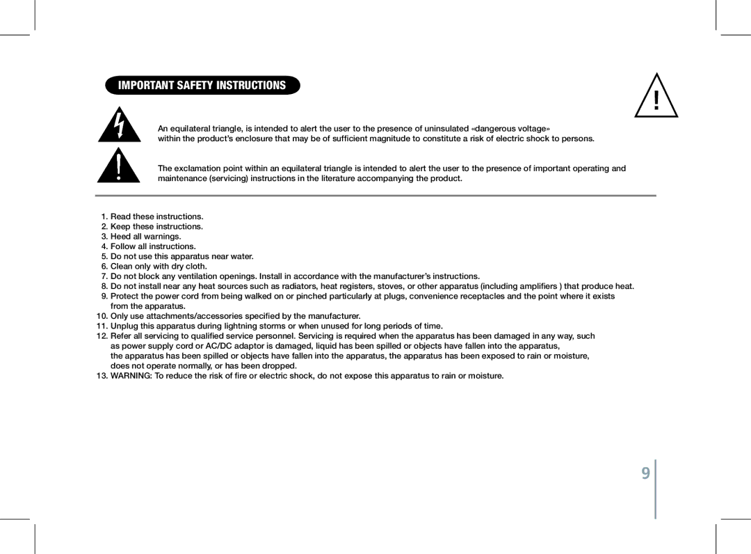 Parrot PF520130AA user manual Important Safety Instructions 