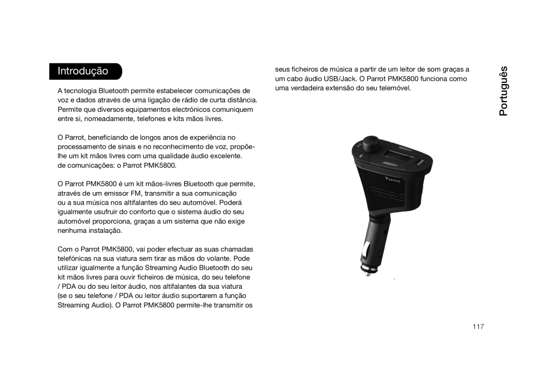 Parrot PMK5800 user manual Introdução 