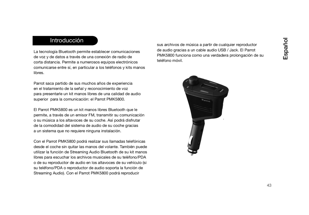 Parrot PMK5800 user manual Introducción 