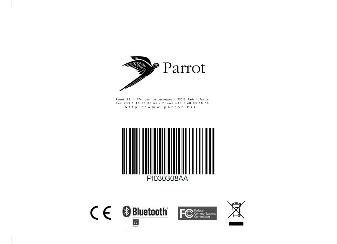 Parrot SOUND SYSTEM user manual 