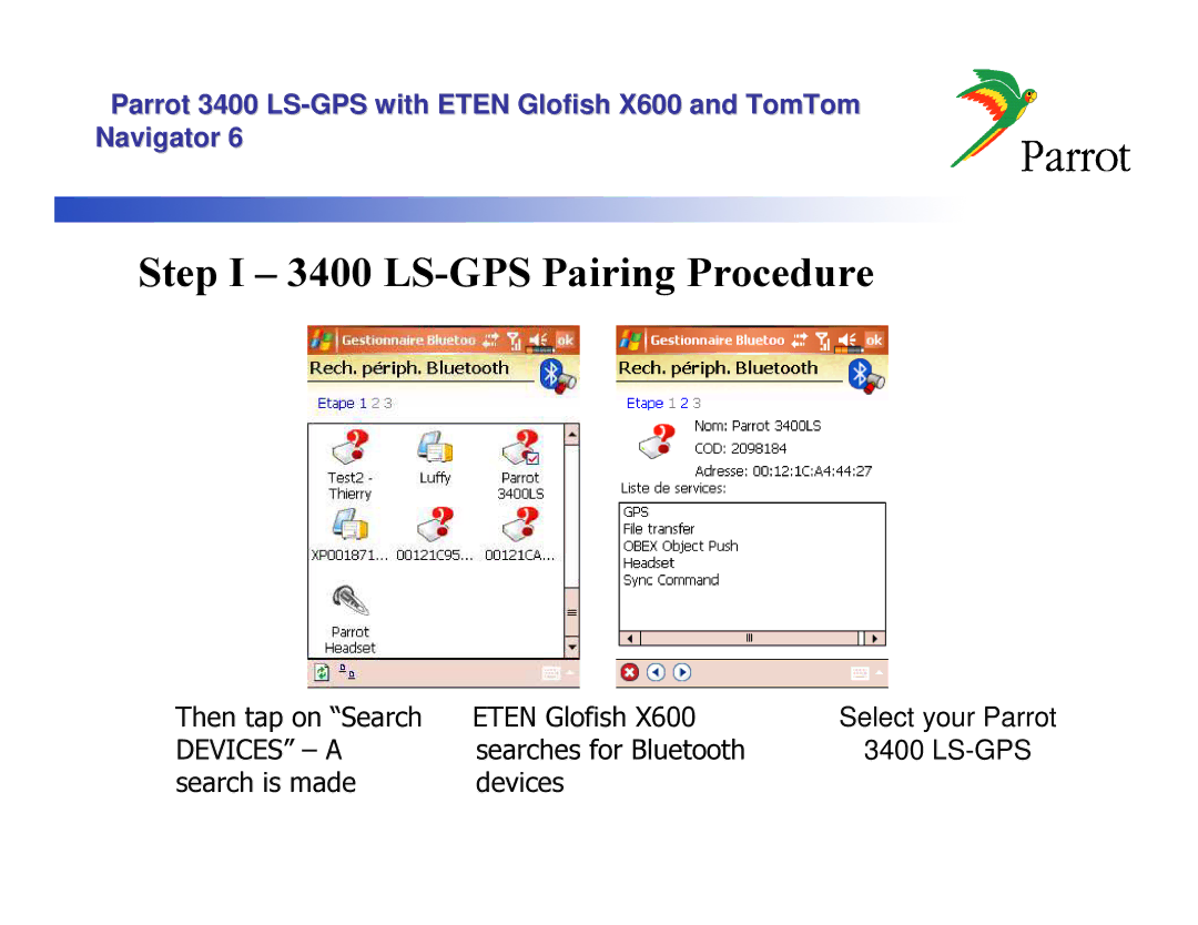 Parrot X600, 3400 LS manual Devices a 