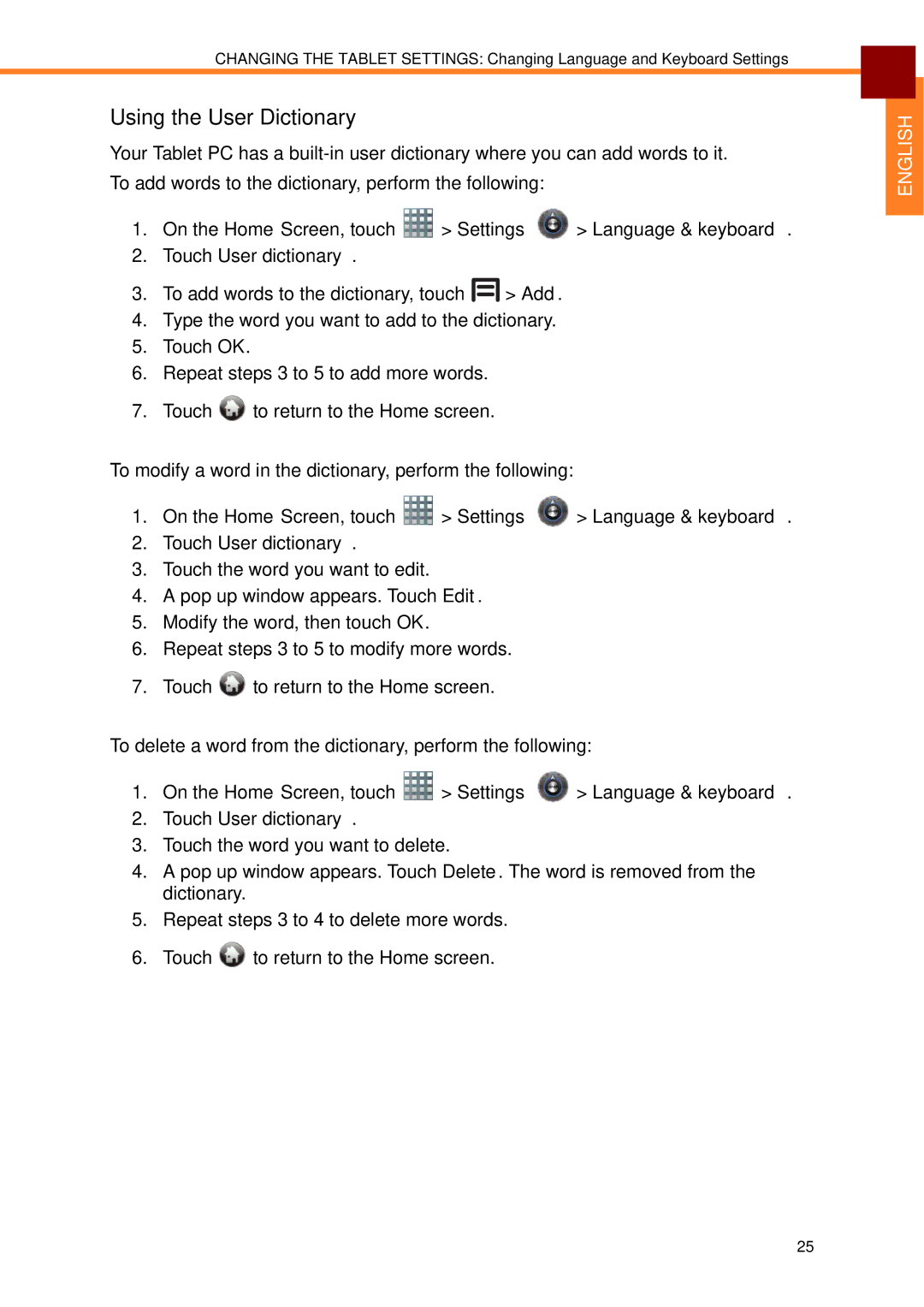 Partner Tech EM-70B user manual Using the User Dictionary 