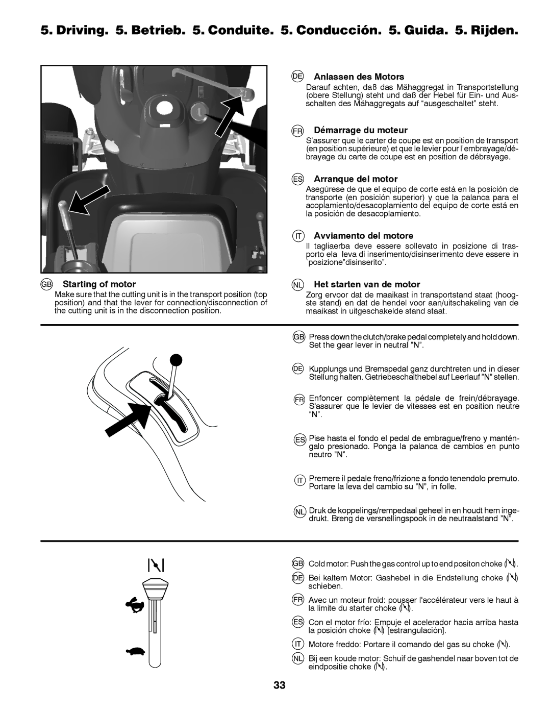 Partner Tech P11577 instruction manual Driving . Betrieb . Conduite . Conducción . Guida . Rijden 