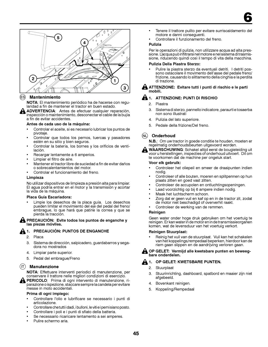 Partner Tech P11577 instruction manual Mantenimiento, Manutenzione, Onderhoud 