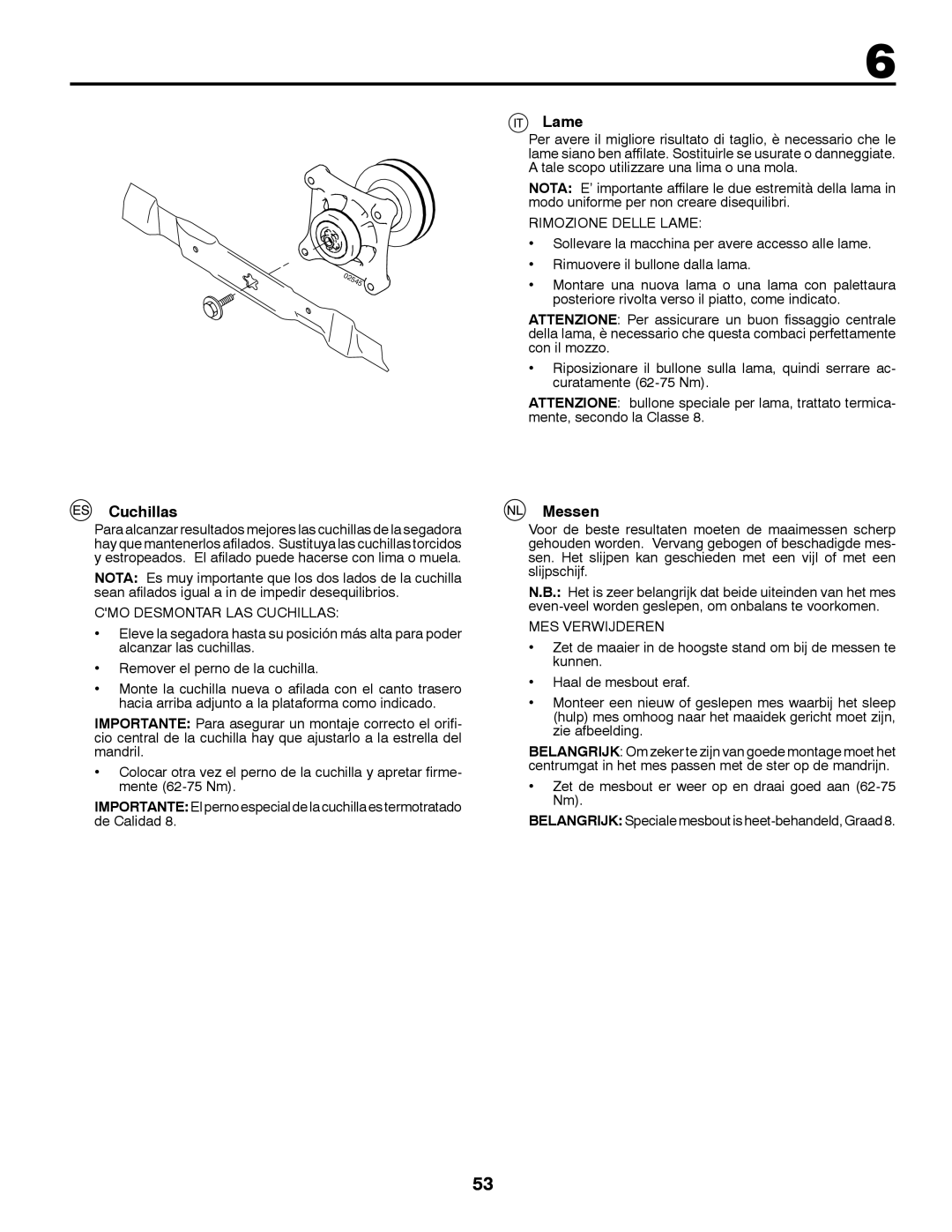 Partner Tech P11577 instruction manual Cuchillas, Lame, Messen 