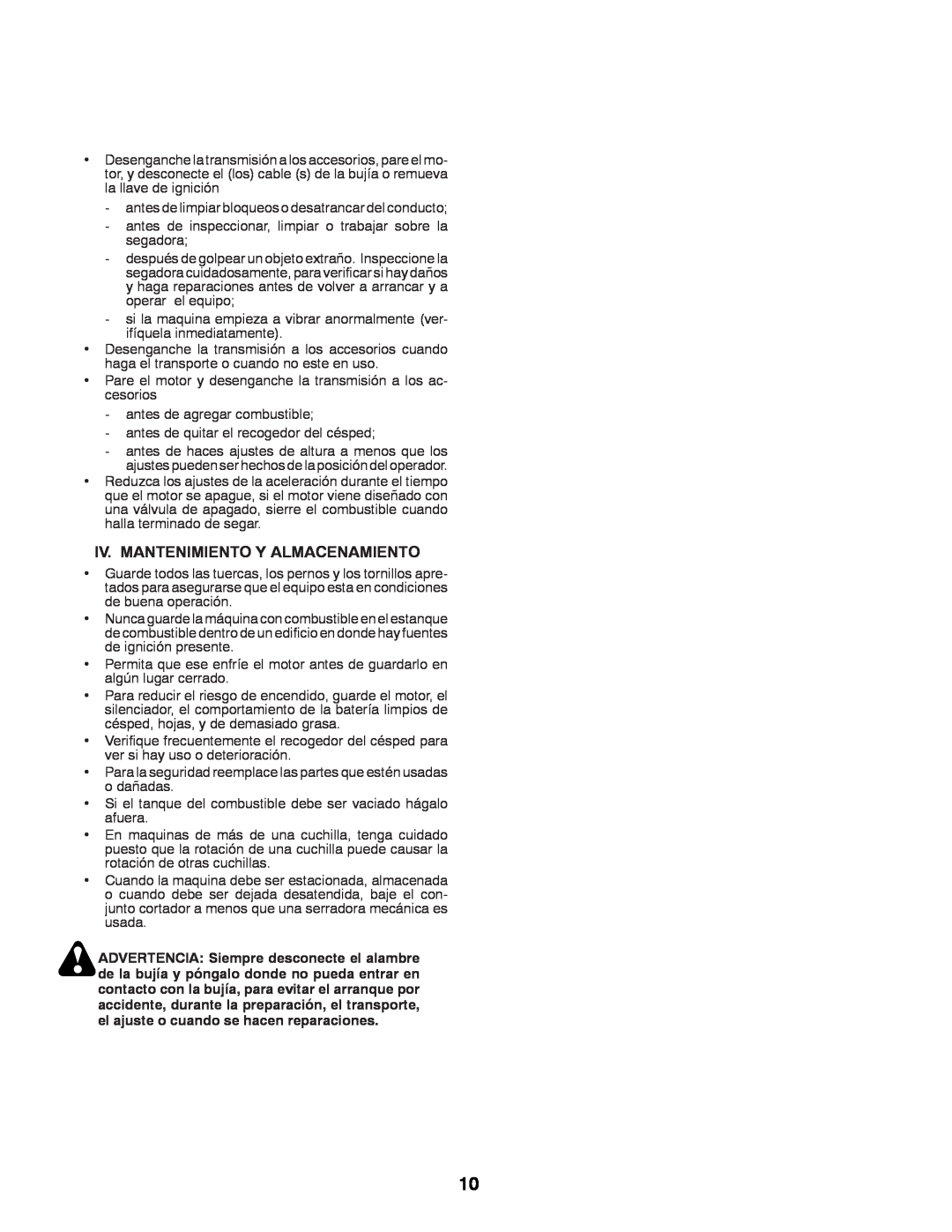 Partner Tech P11577 instruction manual Iv. Mantenimiento Y Almacenamiento 
