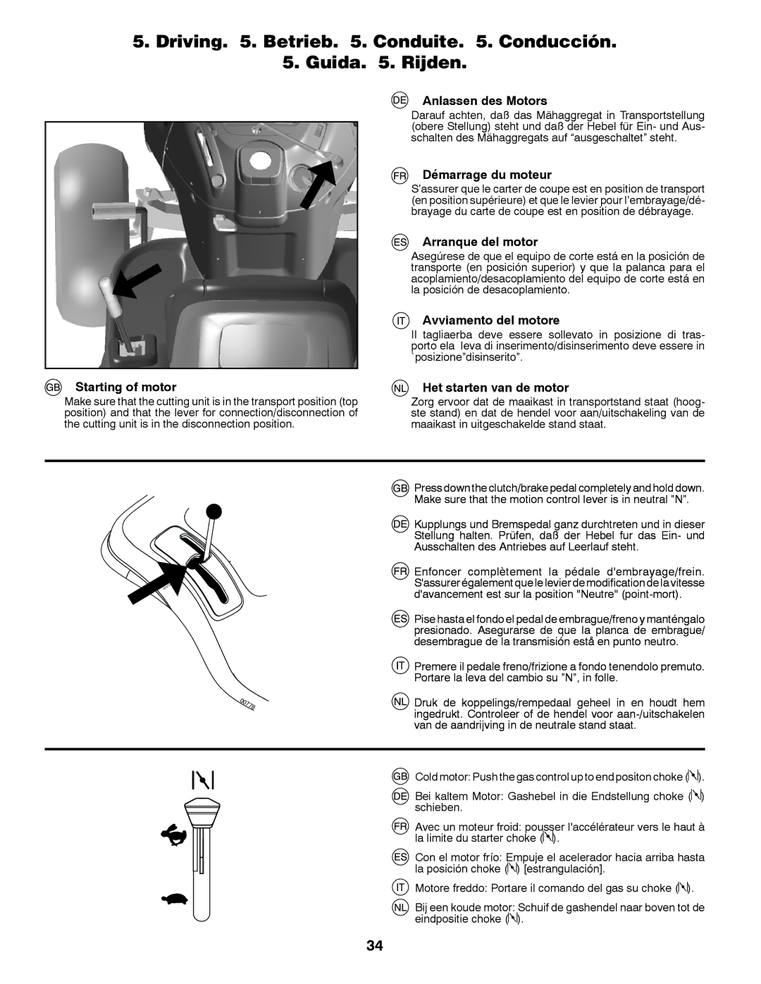 Partner Tech P11577H instruction manual Driving . Betrieb . Conduite . Conducción Guida . Rijden 