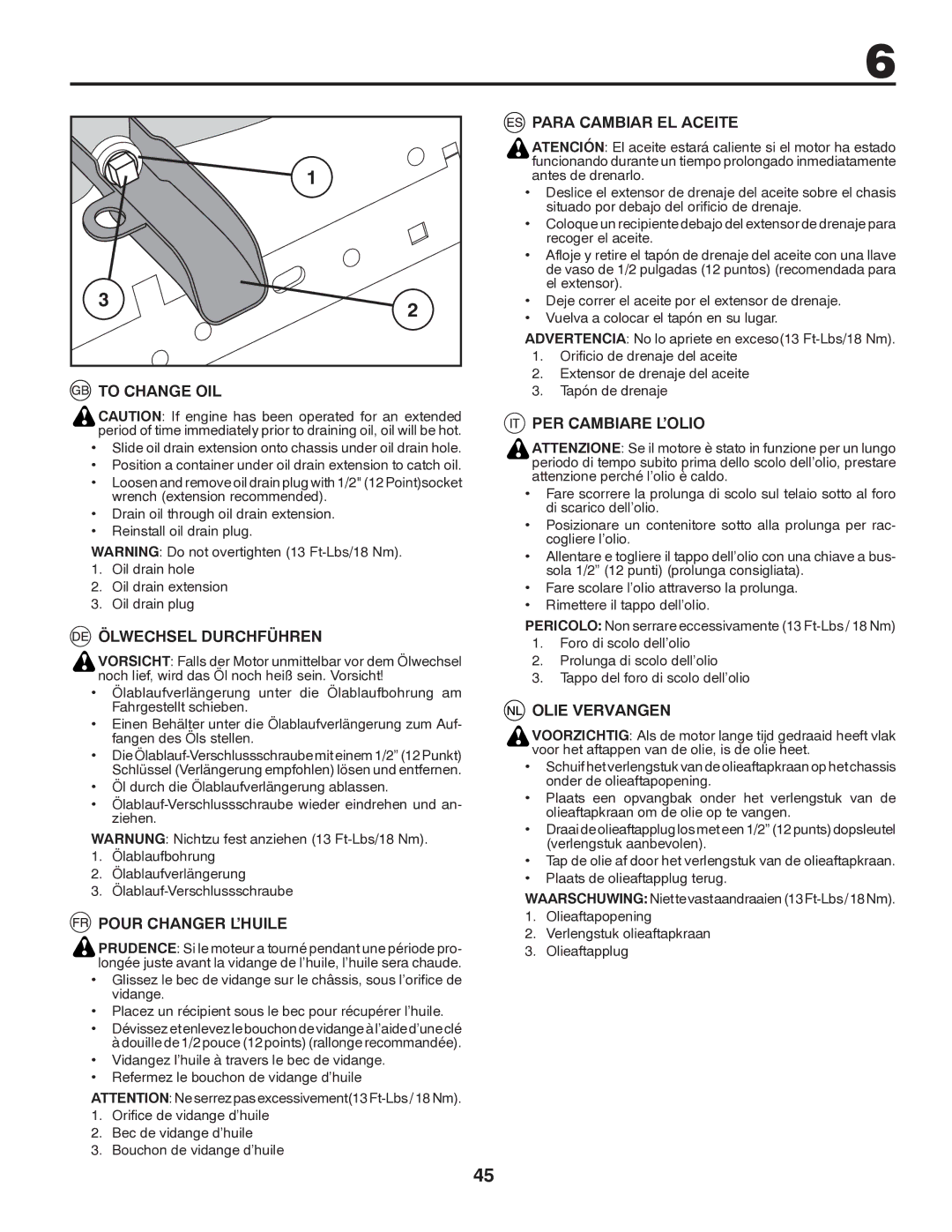 Partner Tech P11597 To Change OIL, Ölwechsel Durchführen, Pour Changer L’HUILE, Para Cambiar EL Aceite, Olie Vervangen 