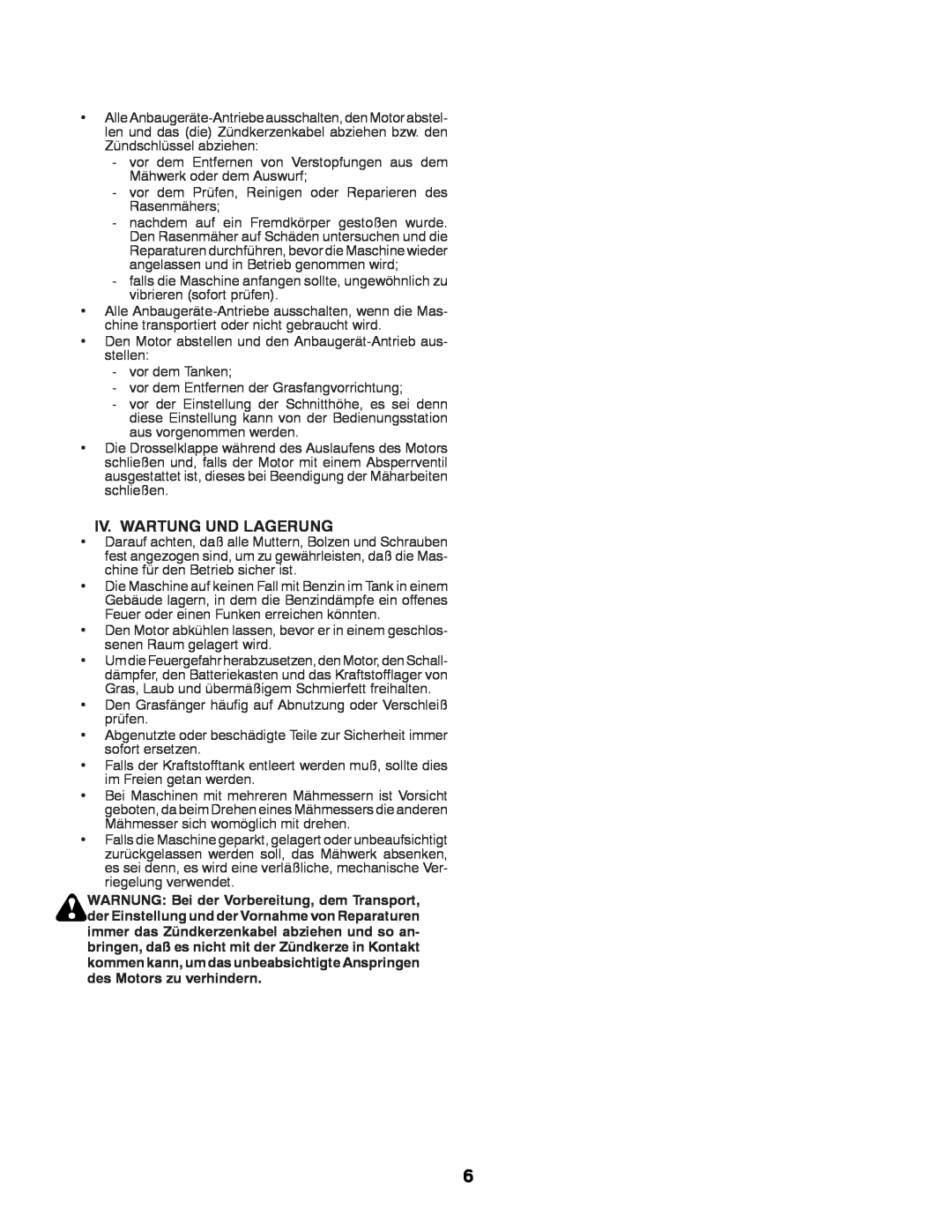 Partner Tech P12597RB instruction manual Iv. Wartung Und Lagerung 