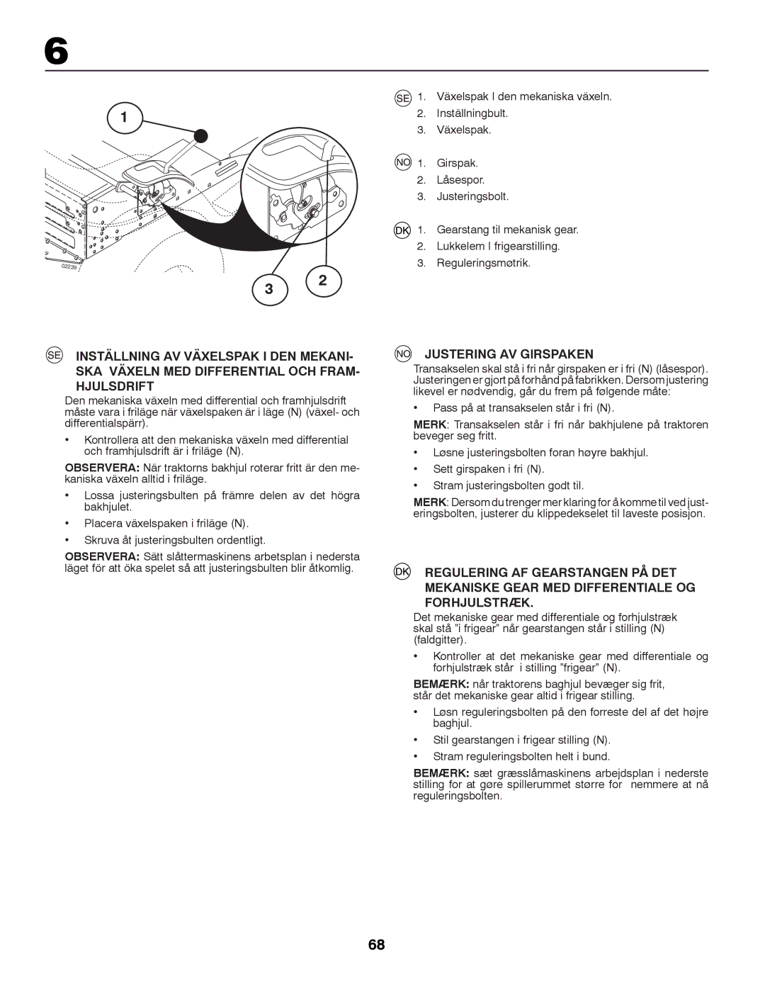 Partner Tech P145107 manual Justering AV Girspaken 