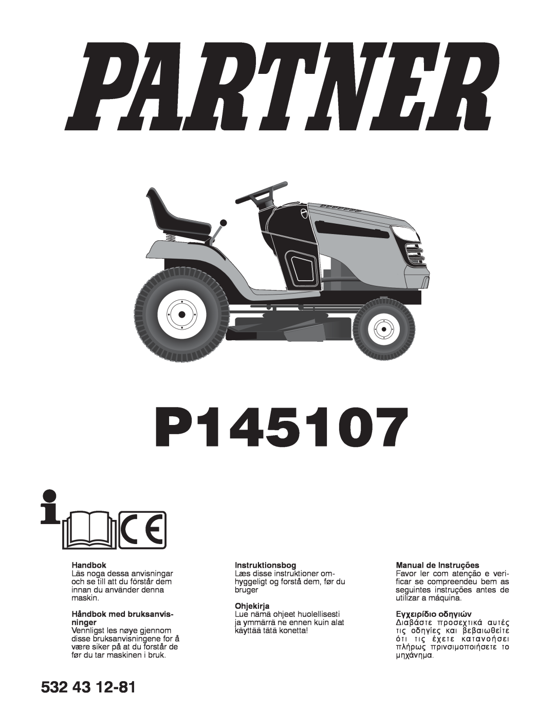 Partner Tech P145107 manual 532 43, Handbok, Håndbok med bruksanvis- ninger, Instruktionsbog, Ohjekirja 