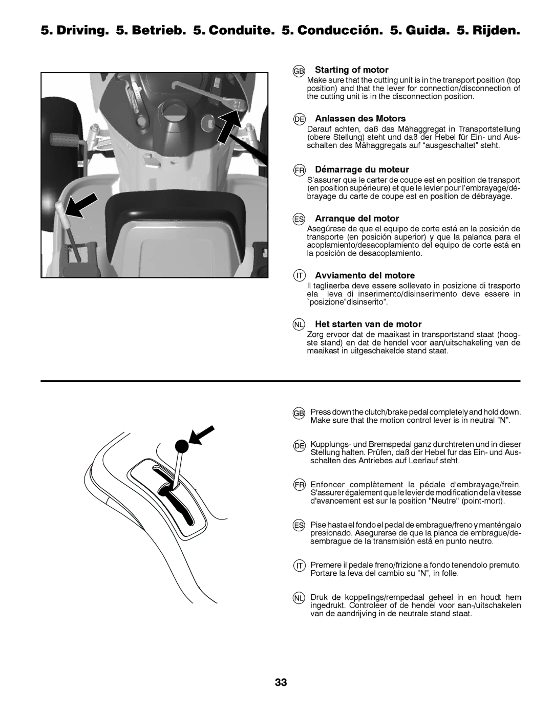 Partner Tech P145107H instruction manual Driving . Betrieb . Conduite . Conducción . Guida . Rijden 