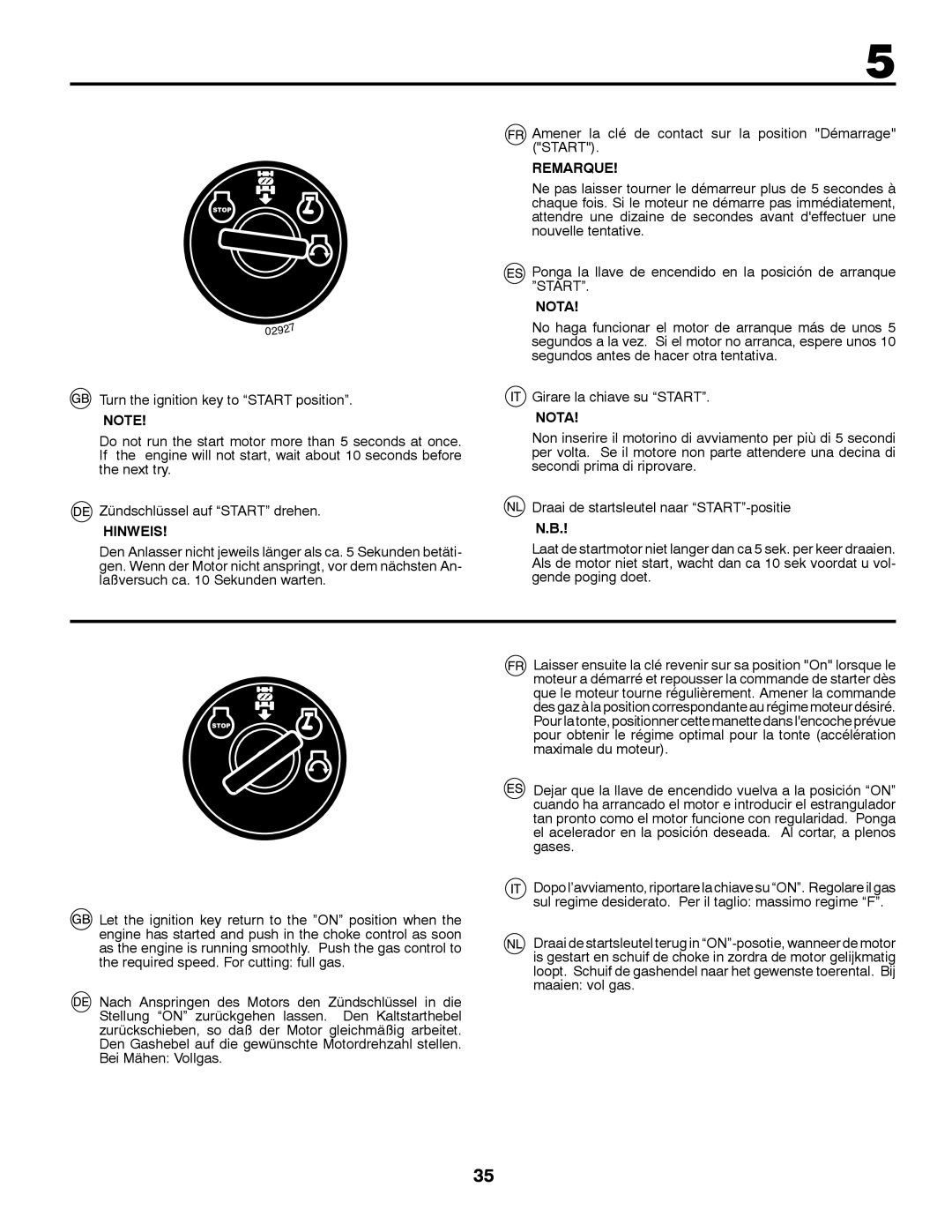 Partner Tech P145107H instruction manual Hinweis, Remarque, Nota 