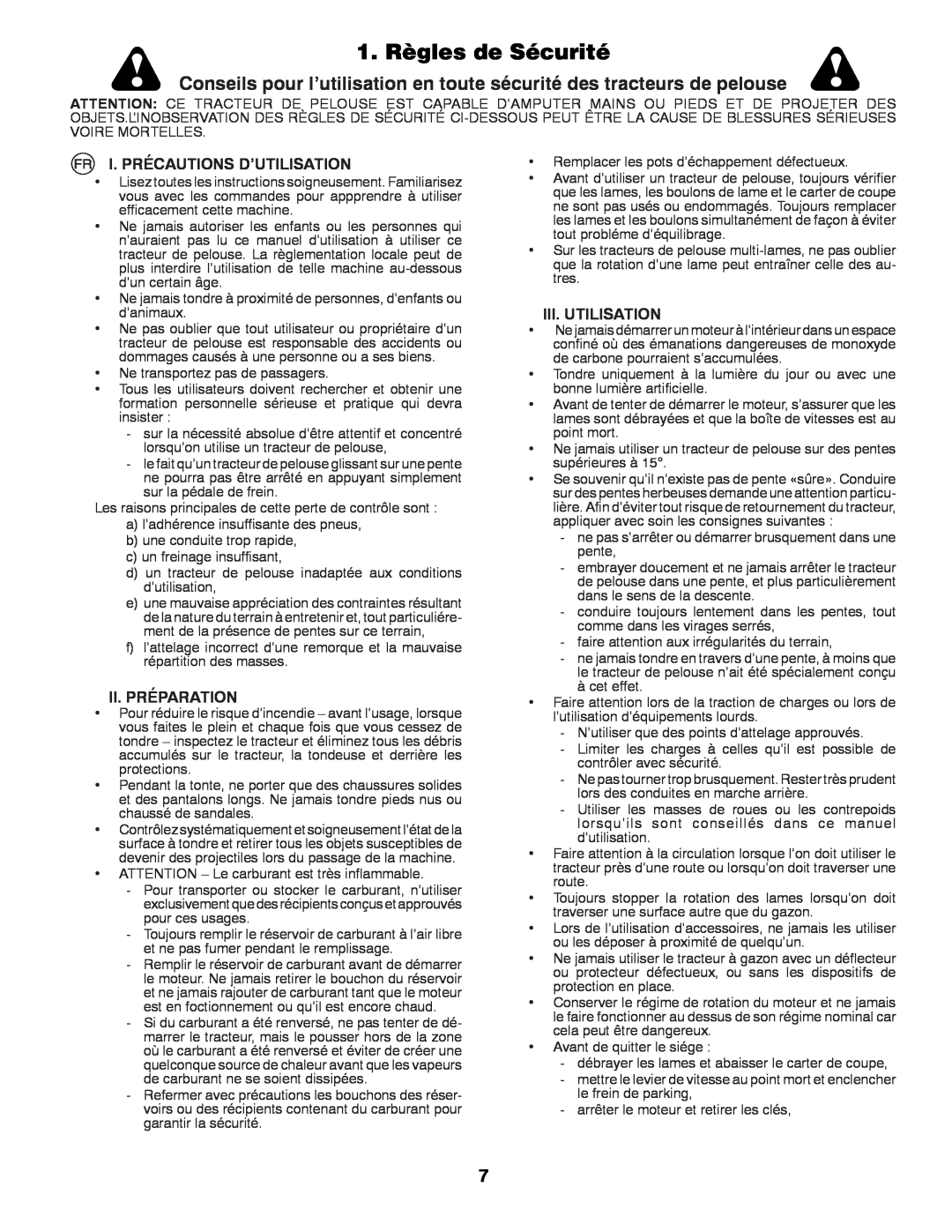 Partner Tech P145107H 1. Règles de Sécurité, I. Précautions D’Utilisation, Ii. Préparation, Iii. Utilisation 