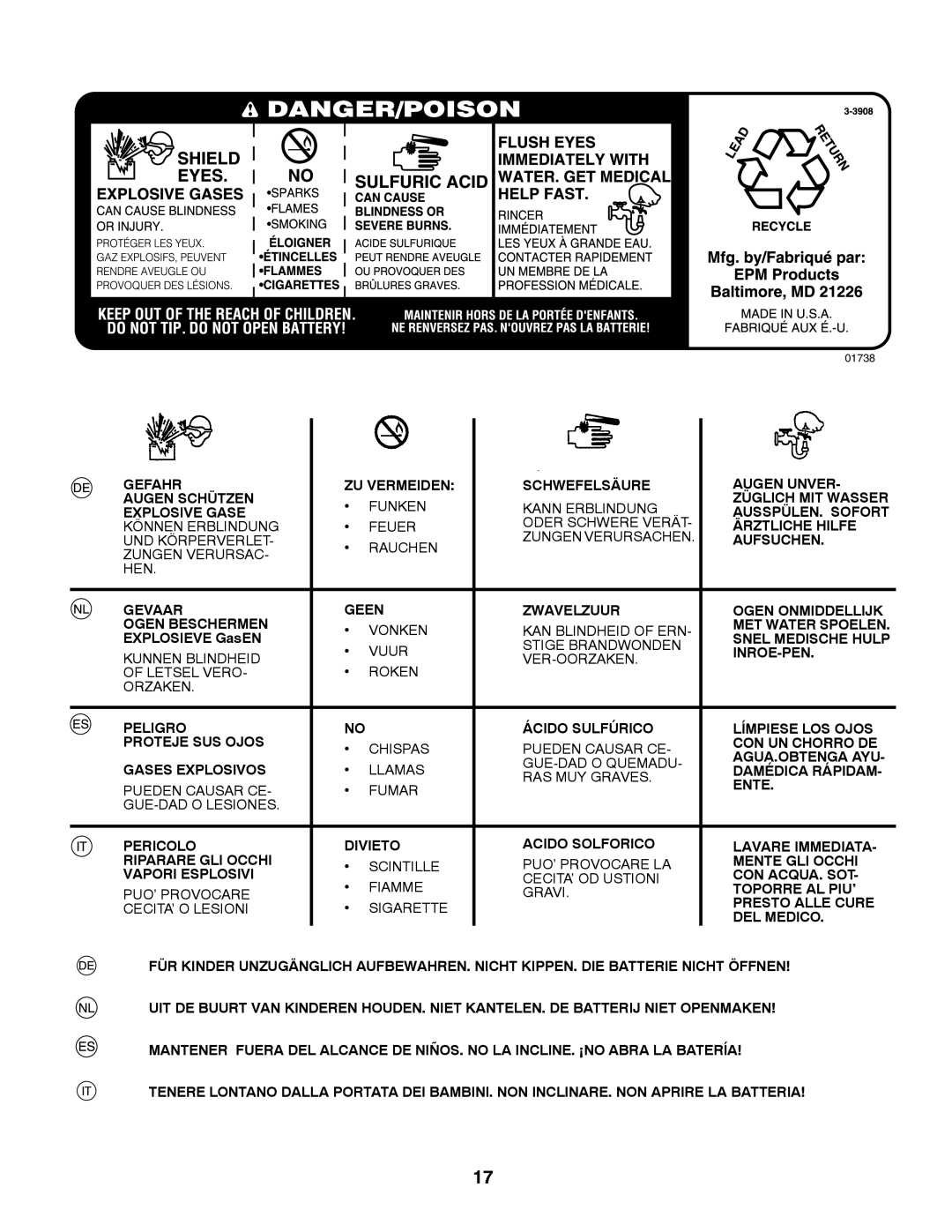 Partner Tech P200107HRB instruction manual Explosieve GasEN 