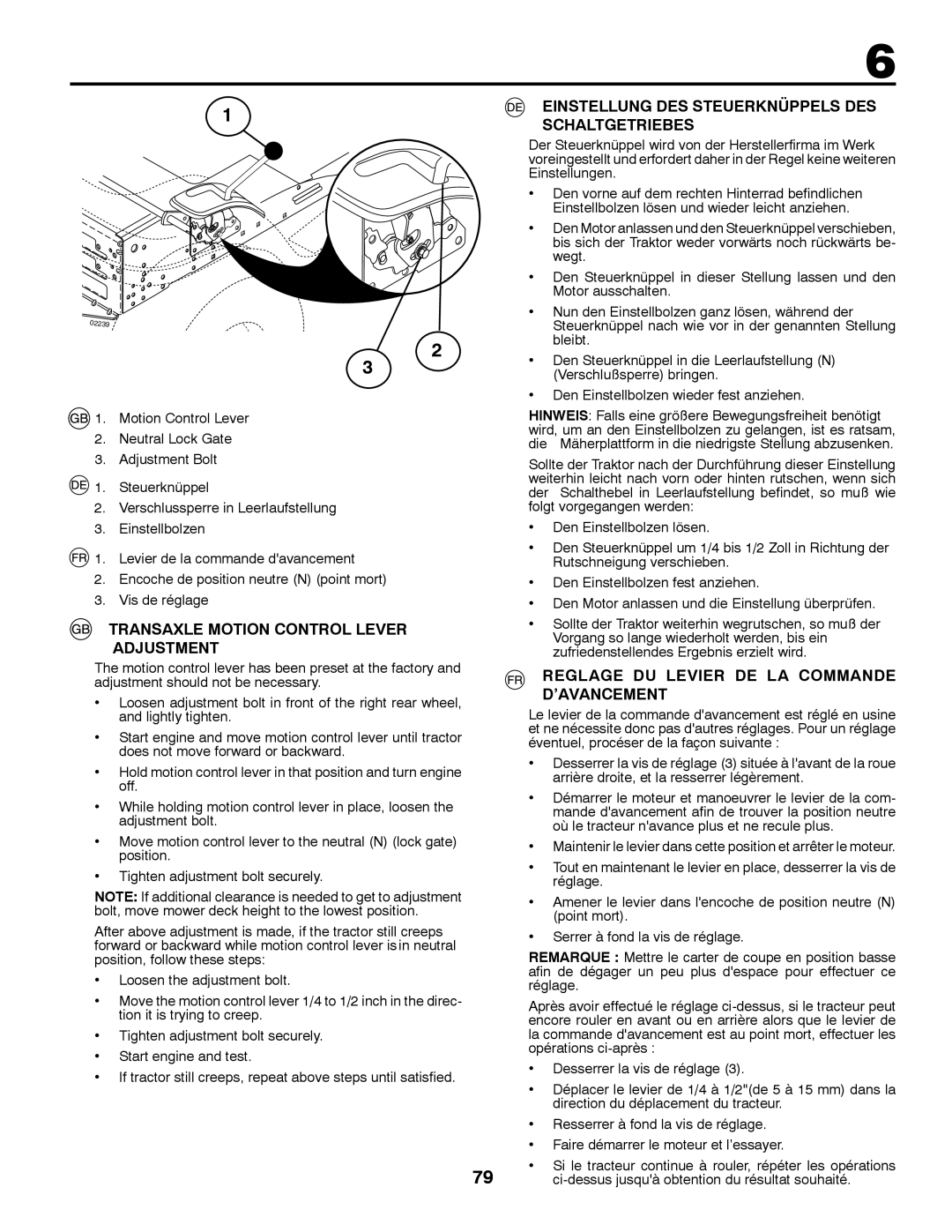 Partner Tech P200107HRB Einstellung DES Steuerknüppels DES Schaltgetriebes, Transaxle Motion Control Lever Adjustment 