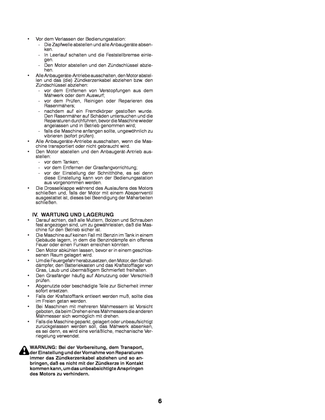 Partner Tech P200107HRB instruction manual Iv. Wartung Und Lagerung 