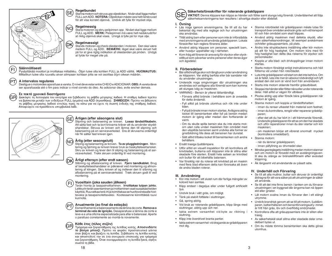 Partner Tech P53-625DW manual Σε τακτά χρονικά διαστήματα, Κάθε έτος τέλος σεζόν 