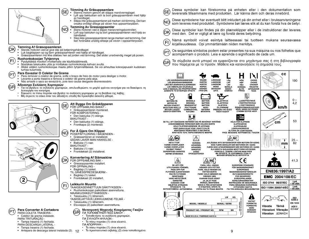 Partner Tech P53-625DW manual Άδειασμα Συλλέκτη Χορταριών 