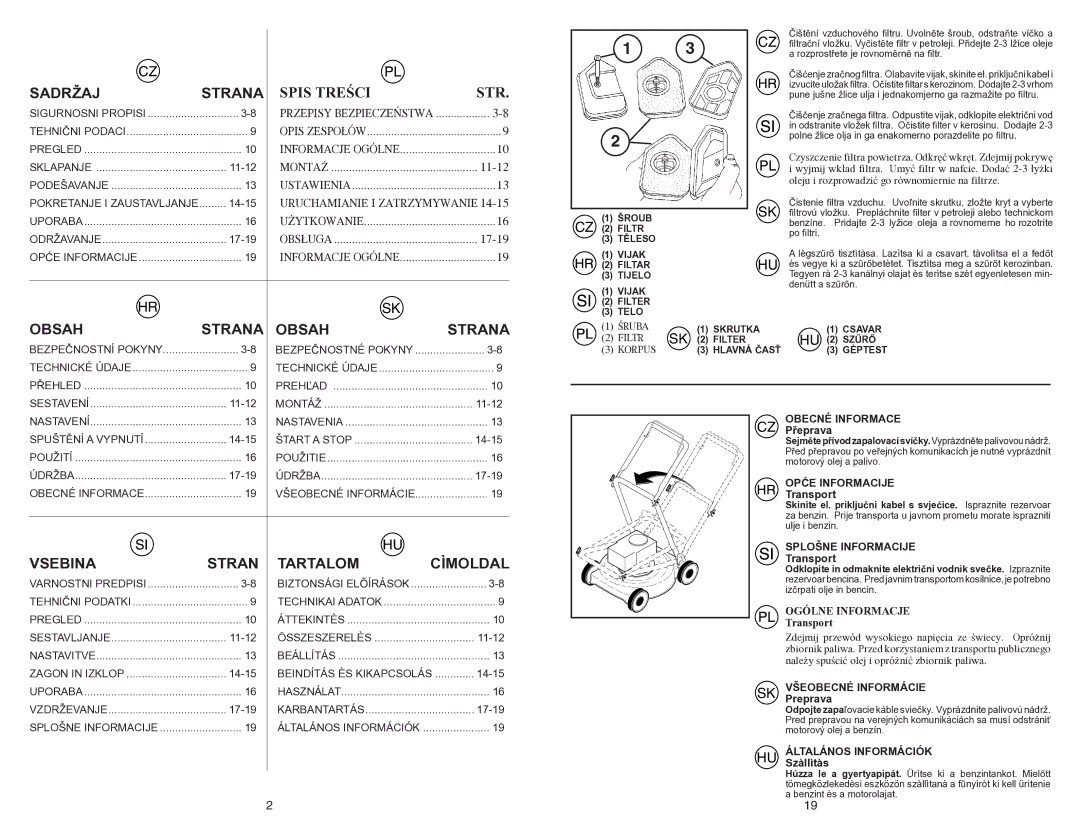 Partner Tech PP51-450SM manual Přeprava, Transport, Preprava, HU ÁLTALÁNOSSzàllìtàs Információk 