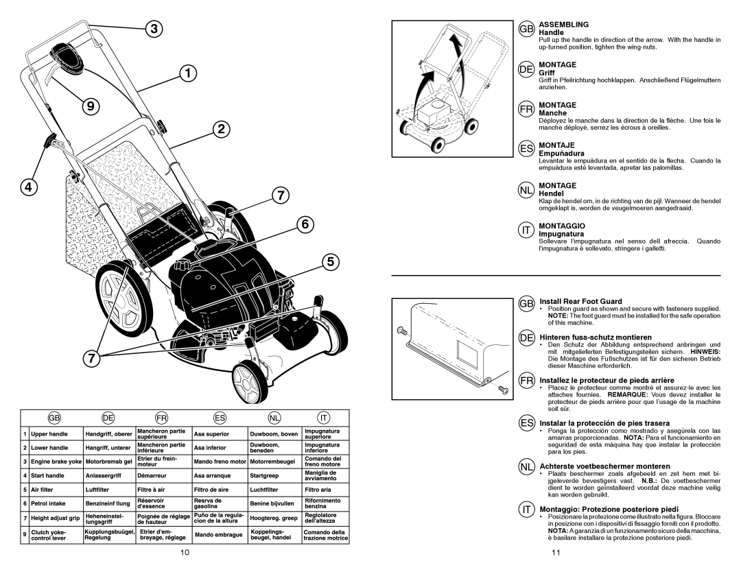 Partner Tech PP53-875DWA instruction manual Assembling, Montage, Montaje, Montaggio 