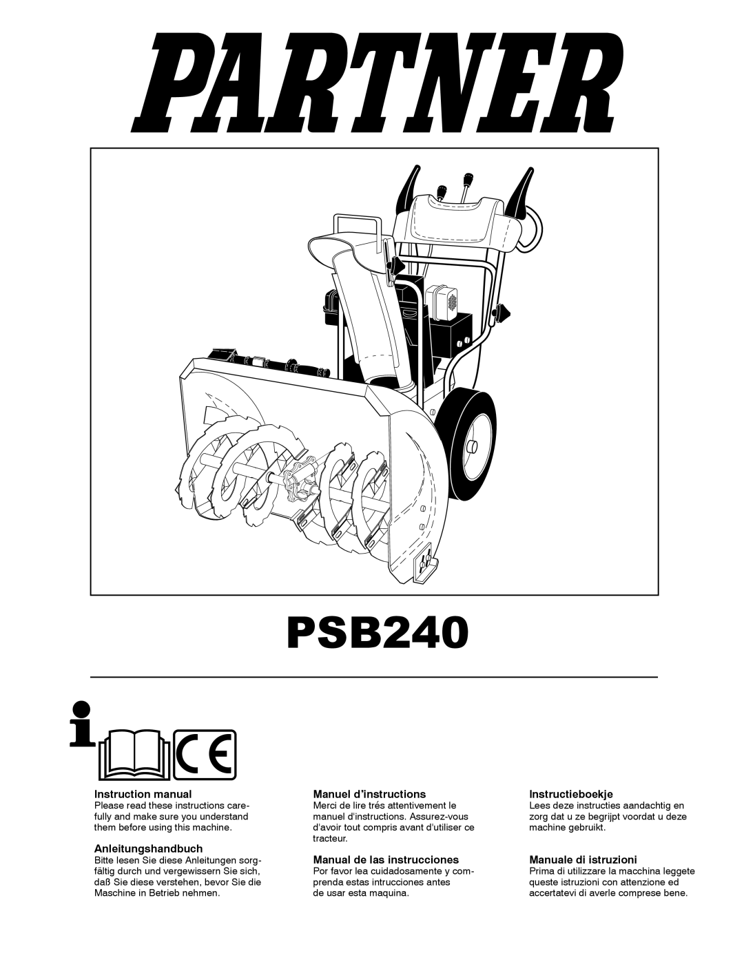 Partner Tech PSB240 instruction manual 