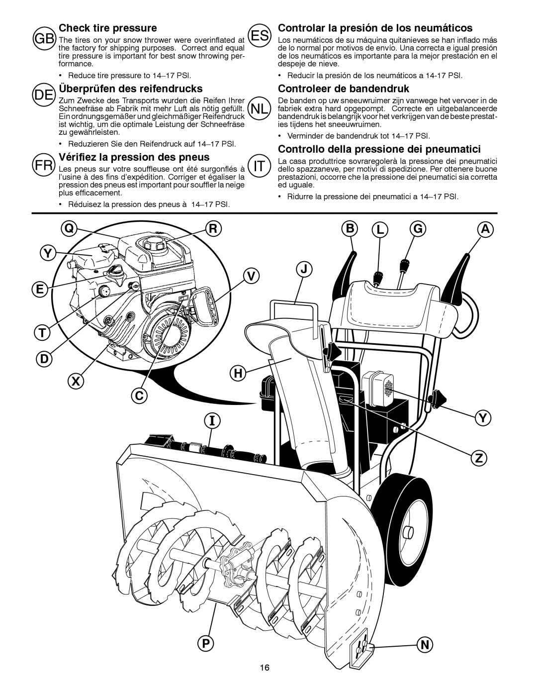 Partner Tech PSB240 instruction manual Check tire pressure, Überprüfen des reifendrucks, Vérifiez la pression des pneus 