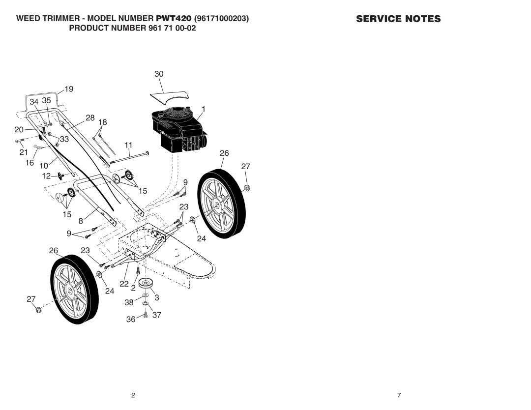 Partner Tech PWT420 warranty Service Notes 