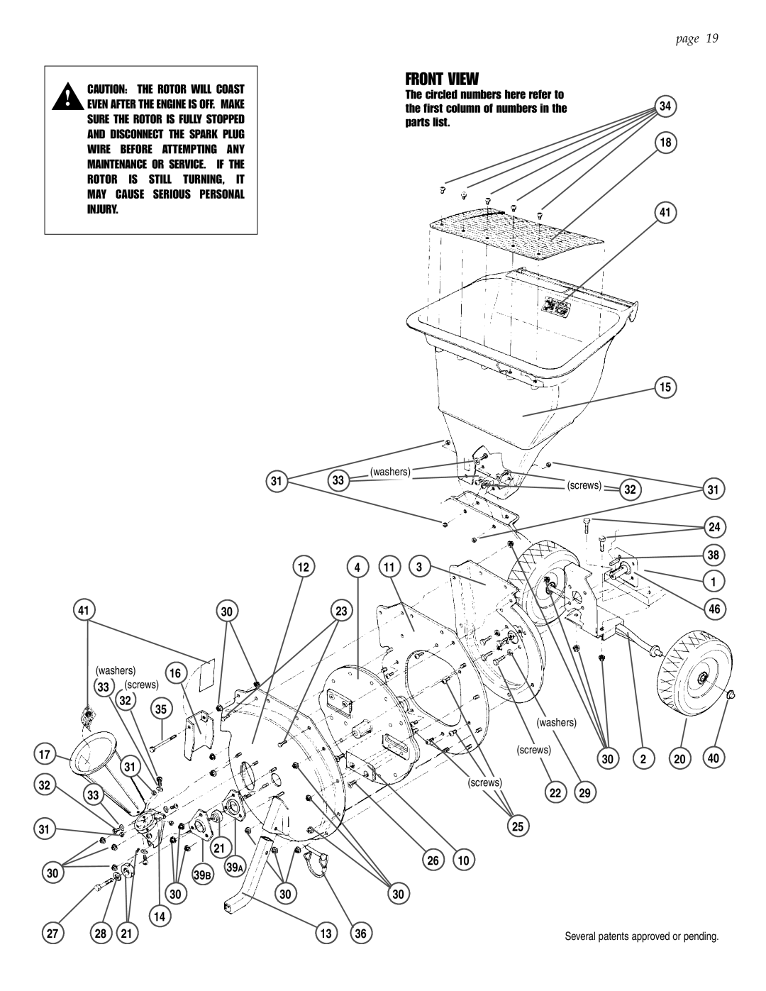 Patriot Products 10F-CSV manual Front View 